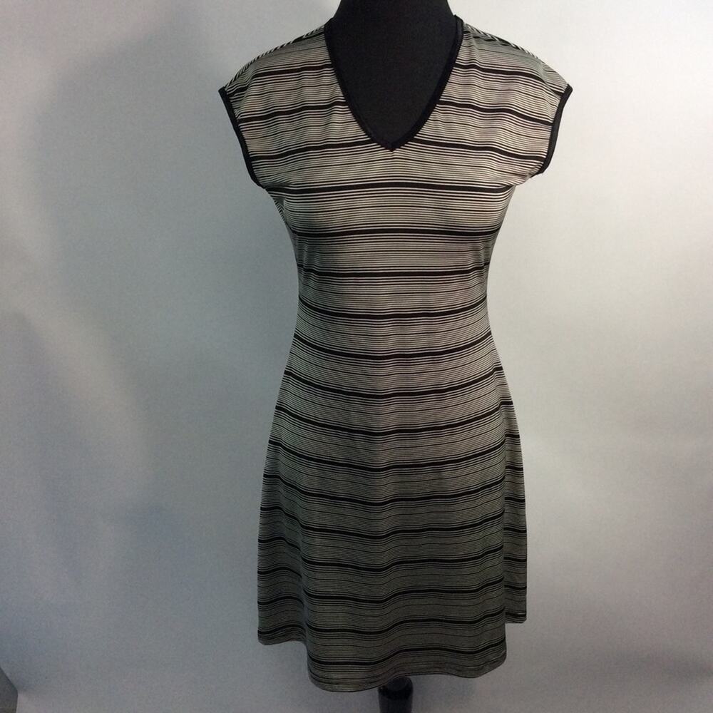 Love Peace Soul Medium Dress Black Cream Stripes